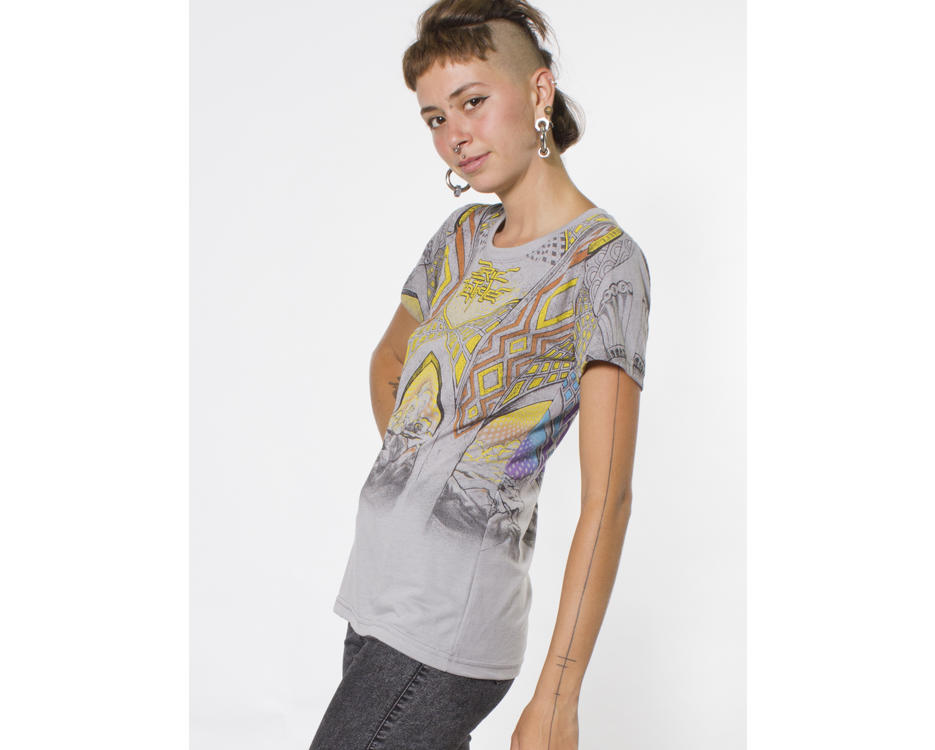 Ozric Tentacles Grey Colourful t-shirt